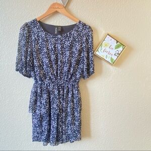 Fun & flirt dress black white bird print medium